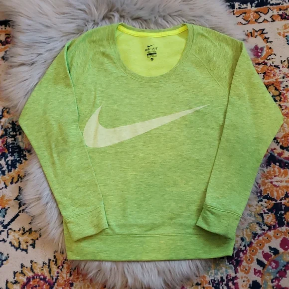 Nike Sweaters Nike Drifit Sweatshirt Lime Green Pullover